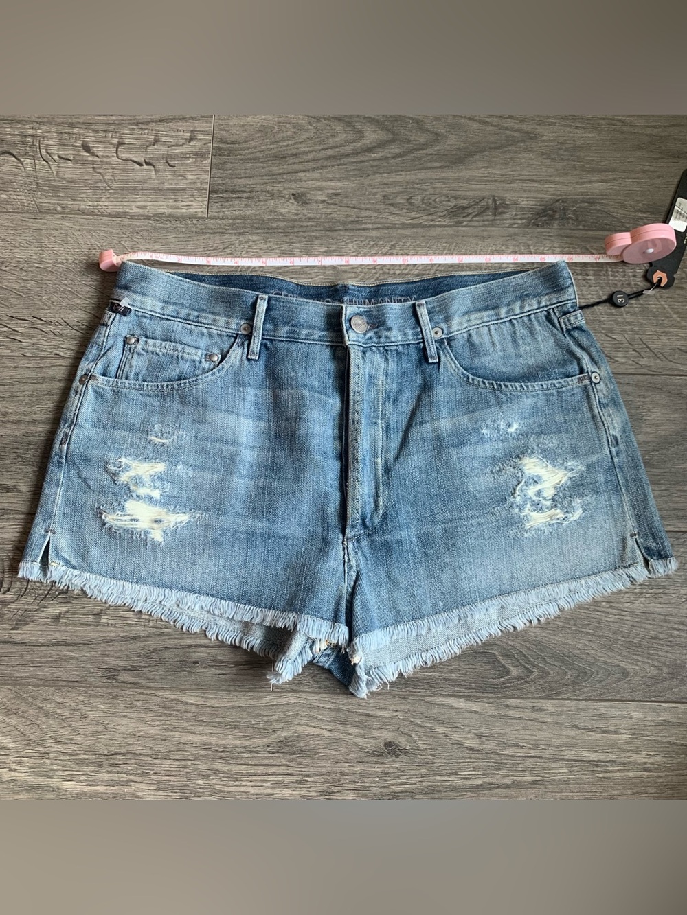Citizens Of Humanity Chloe Light Blue Distressed Denim Shorts
